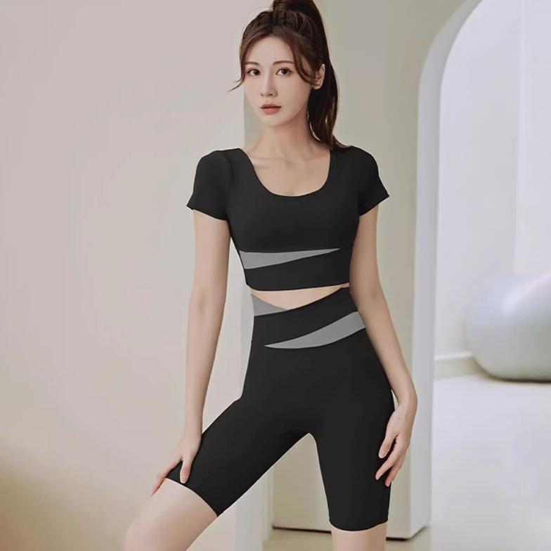 BIG PROMO SETELAN BAJU OLAHRAGA WANITA (KAOS BRA + LEGGING PANJANG) YF055