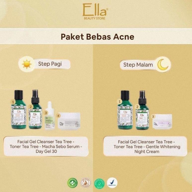 Paket Bebas Acne Jerawat Bruntus Kemerahan Ella Skincare