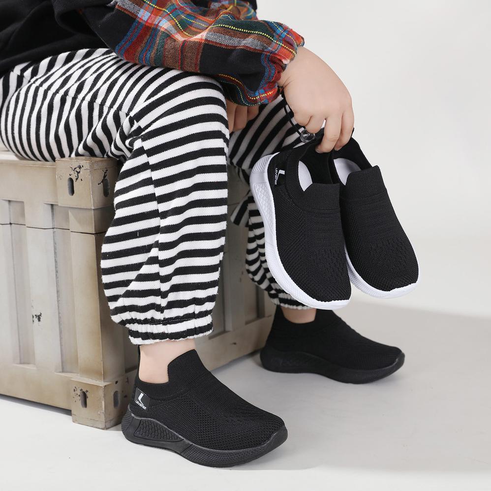 new product lvrkids shotaro  size 25-40 lv0438 sepatu sekolah anak sd sepatu slip on anak hitam tanp