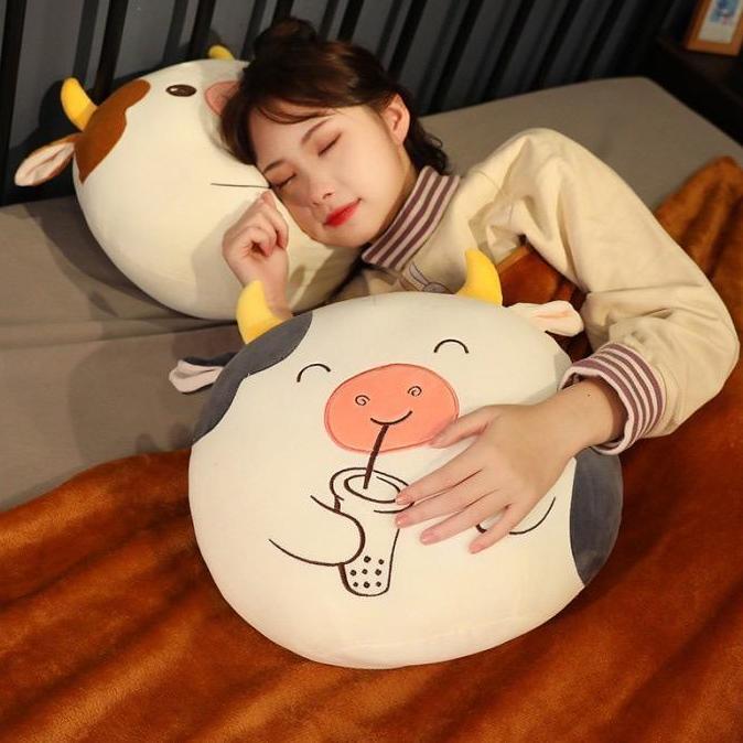 Terbaru Boneka Bantal Sofa Tidur Lucu Karakter Sapi Cow Moo Bahan Halus Lembut Hadiah Ulang Tahun An