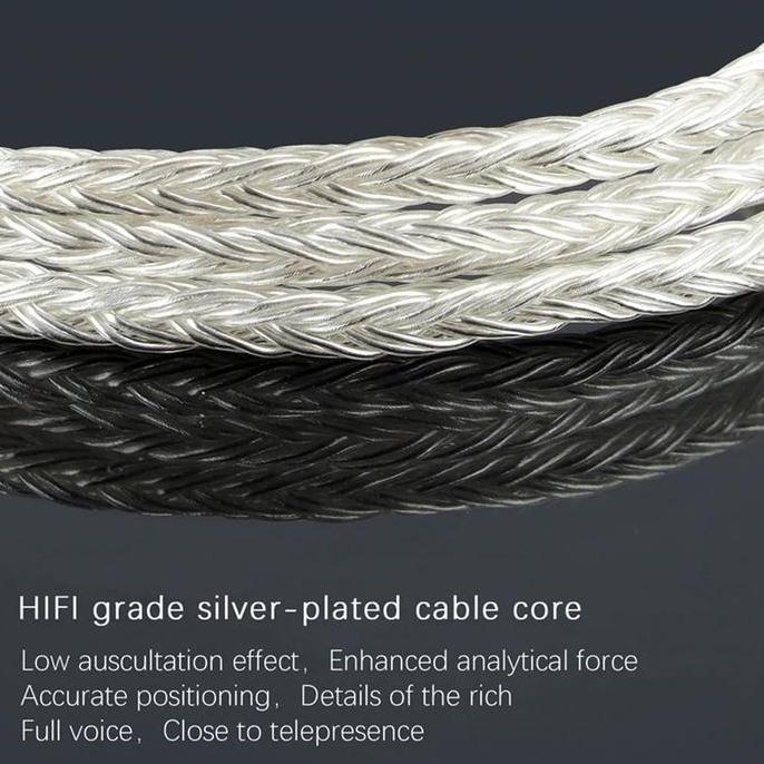 Promo Jcally Jc16S Black 16 Core Upgrade Cable Dengan Mic | Kabel Audio Jack 3.5Mm Hifi Untuk Kz, Tr
