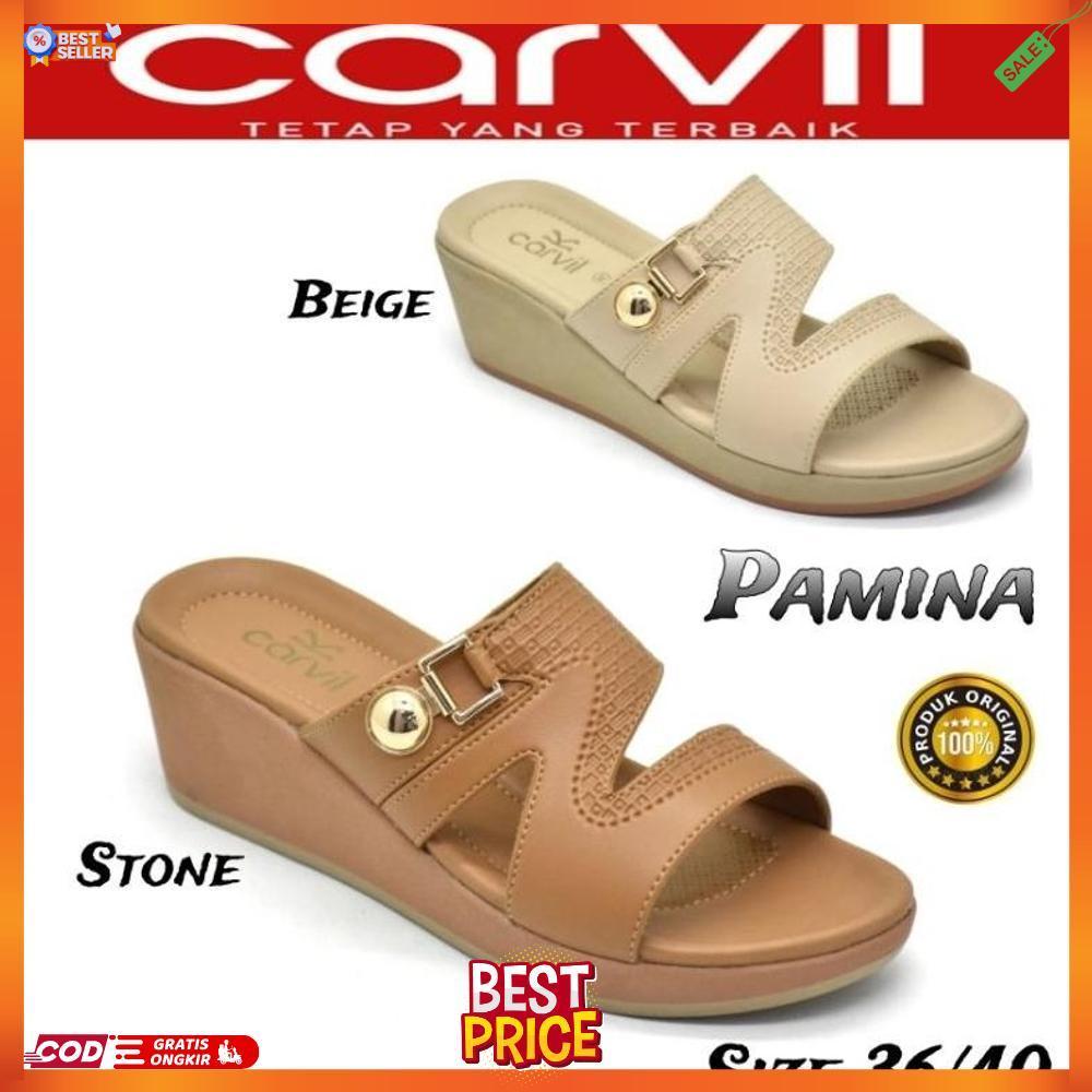CARVIL SANDAL WANITA WEDGES HEELS HAK TINGGI 5 CM ORIGINAL SENDAL FASHION SLOP PREMIUM SIZE 36-40 [S
