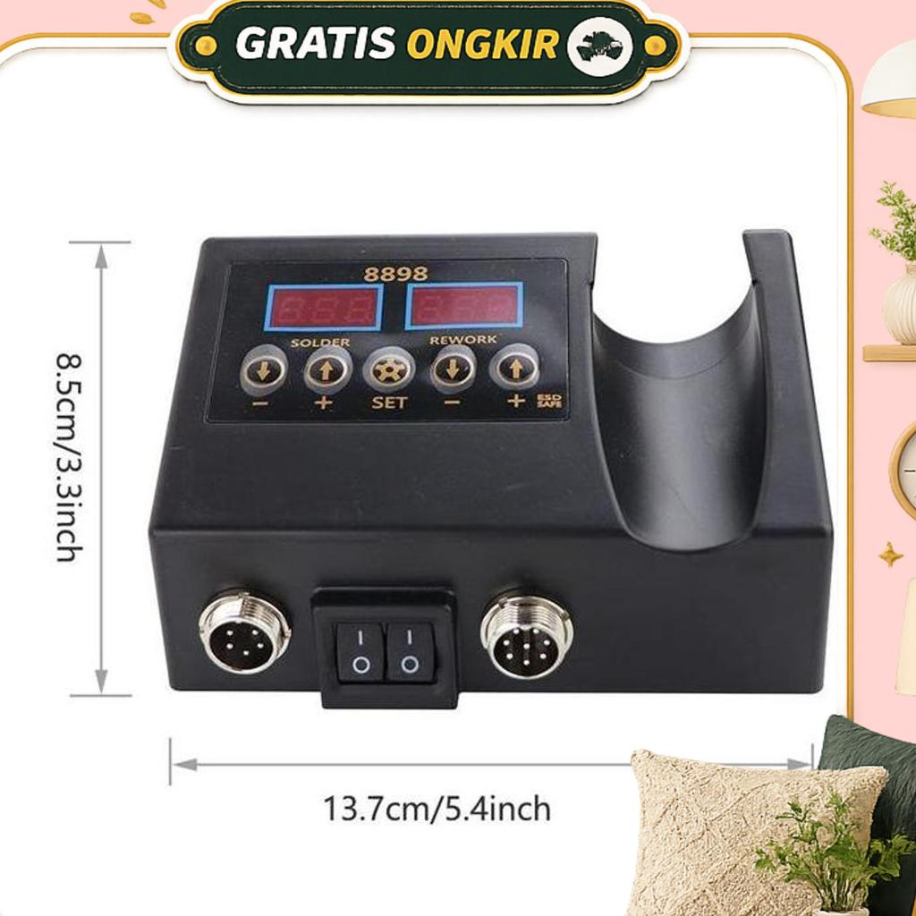 Mesin 8898 Solder Uap 2 In 1 Hot Blower Dan Solder Adjustable 600W