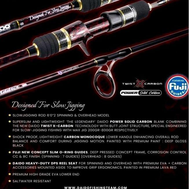Joran jigging daido kraken spinning carbon solid full fuji (TERBAIK) (TERBARU) (TERMURAH)
