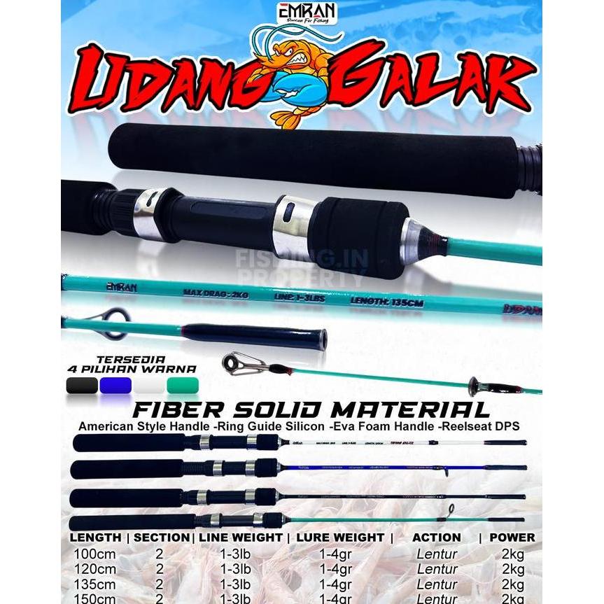 Sepaket Joran Pancing Murah Udang Galak dan Reel Atom Bahan Fiber Lentur (TERBAIK) (TERBARU) (TERMUR