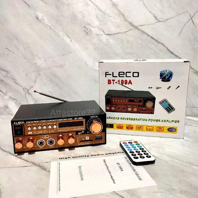 Murah Amplifier Bluetooth Fleco Bt-199A Subwoofer Stereo Karaoke+Mp3 Player+Fm Radio Super Bass Fitu