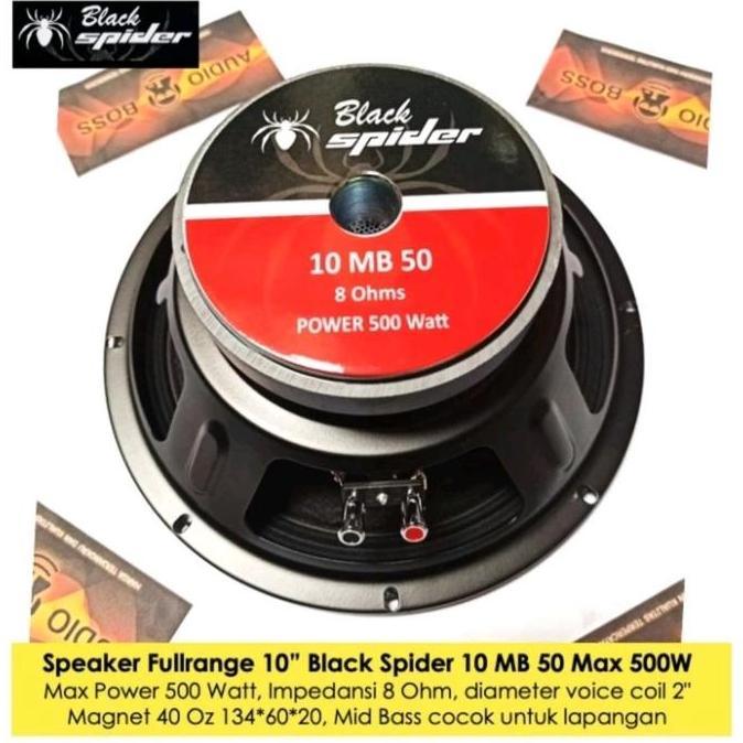Speaker Fullrange 10 Inch Black Spider 10 MB 50 Mid Bass Pitdoor Lapangan