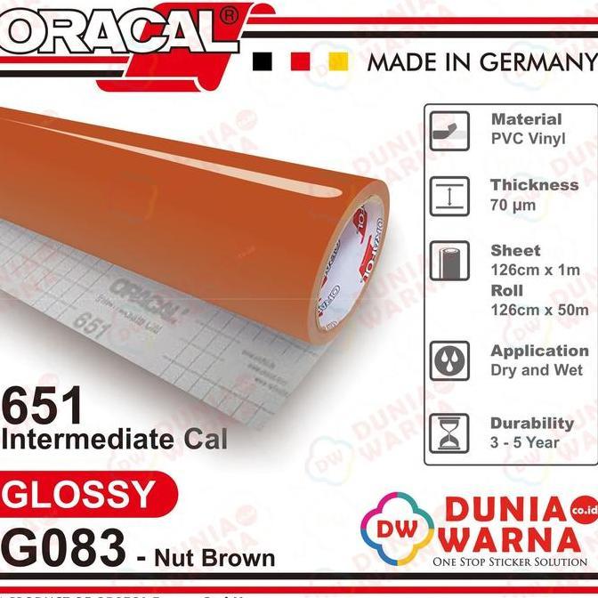 Oracal 651 083 Nut Brown 651G Gloss 651M Matte (Doff) Sticker Vinyl Calendered Intermediate Cal