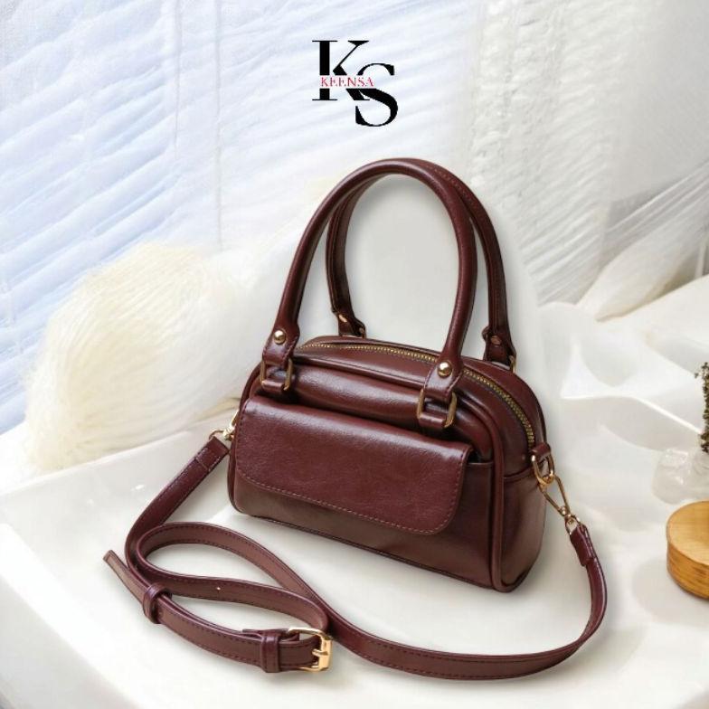 Bagus Keensa Aira Bag Tas Wanita Terbaru Boston Bag Tas Selempang Kecil Persegi Retro Summer Slingba