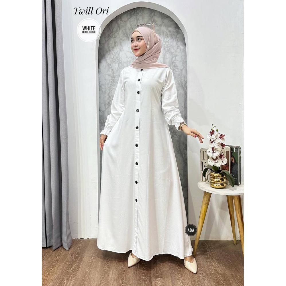 Berkualitas Gamis Twill Ori  Gamis Polos Fashion Muslim Wanita Kekinian Terbaru