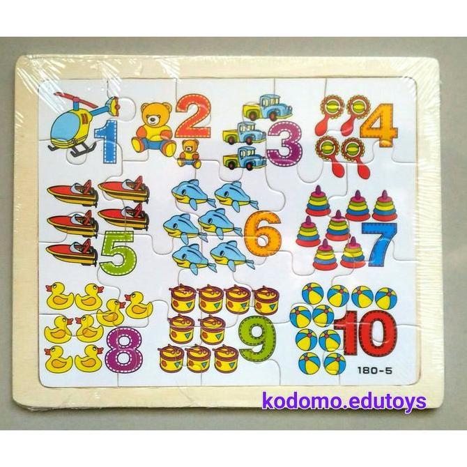 Puzzle Kayu Mini Angka 1 - 10, Mainan Edukatif Edukasi Anak TK PAUD