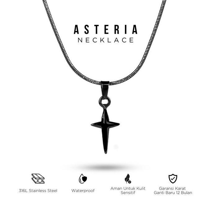 PROJECT NINETYSEVEN - ASTERIA Necklace - Kalung Pria Wanita Anti Karat Premium Kalung Bintang Mewah 