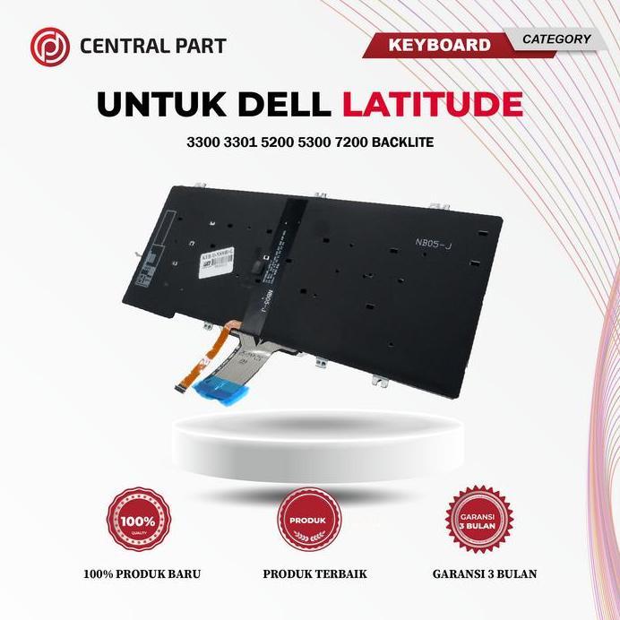 Keyboard untuk Dell Latitude 3300 3301 5200 5300 7200 7300 Backlite
