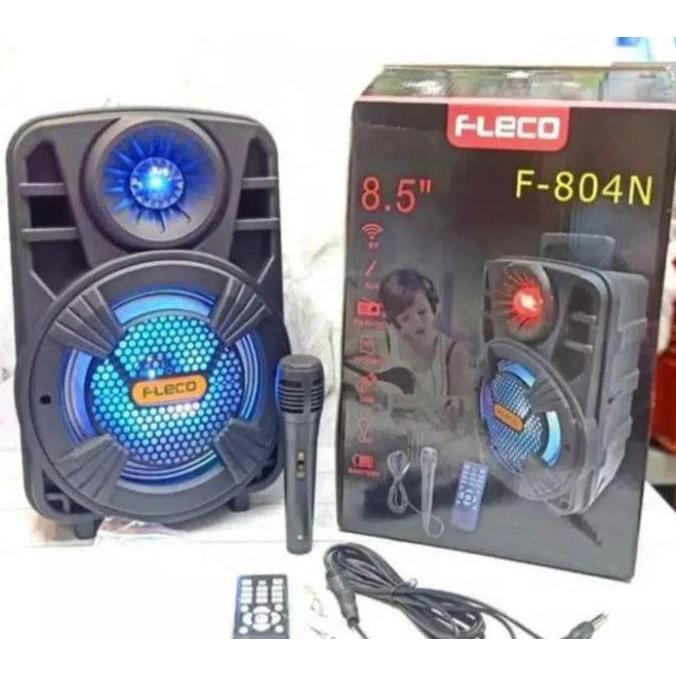 Speaker Karaoke Fleco F-804N 8.5IN Bonus Mic Dan Remote