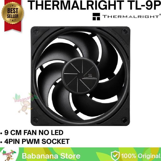 Thermalright TL-9P FAN 9CM PWM 4PIN BLACK COOLER PC CASING KIPAS 9 CM TL-P9