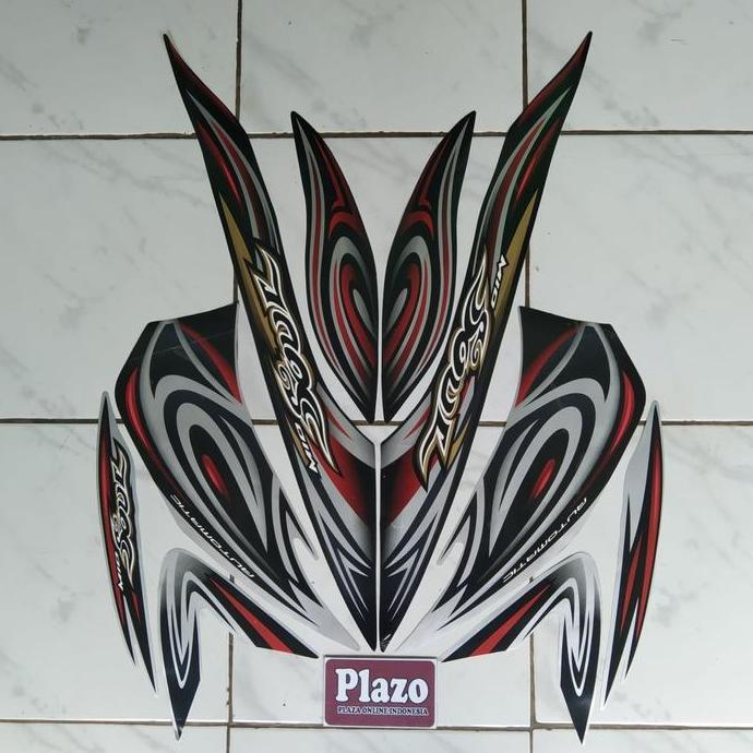 stiker striping body motor mio soul 2008 silver