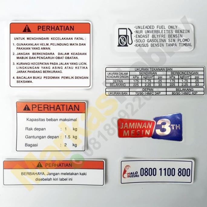 Stiker Suzuki Spin Perhatian Set Warning