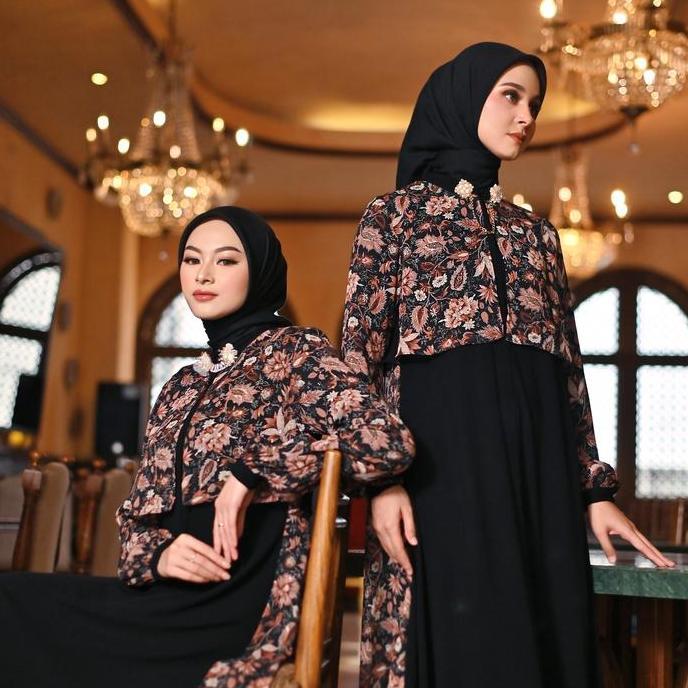 Gamis Premium Elegan - Madeira.id - Cape Dress (Flower Pattern)