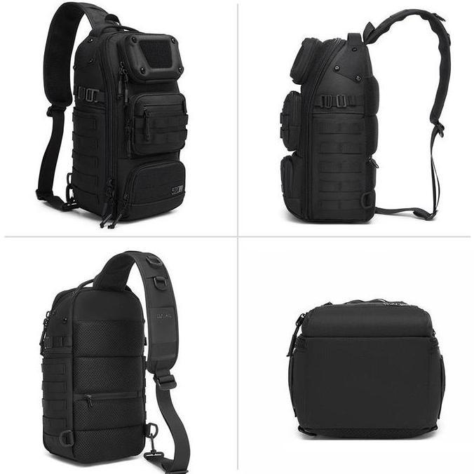 Promo Ozuko Armor Sling Bag #9912 - Tas Bahu Pria Anti Air Tactical Molle System Tas Dada Rider Moto