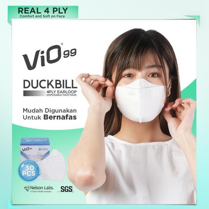 Vio mask duckbill 4 ply - masker duckbill 4 ply perbox isi 30