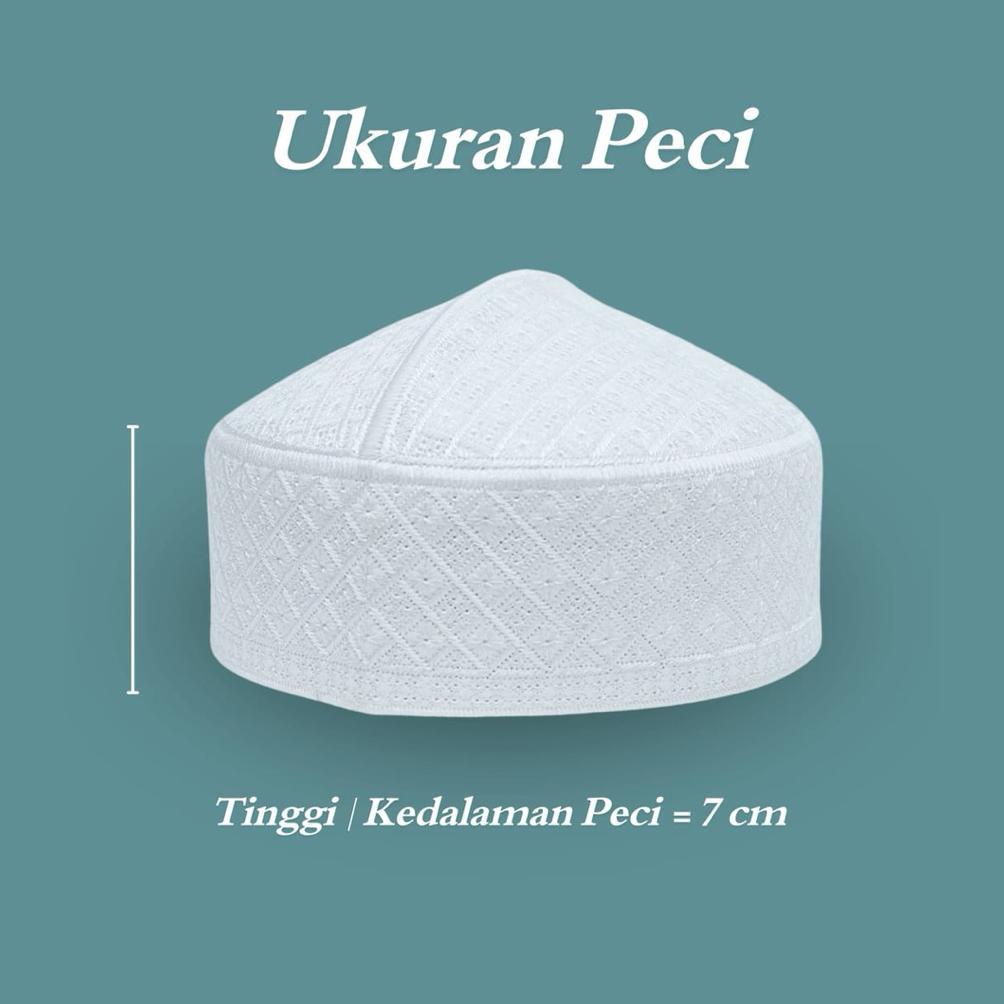 HOT Peci kopiah pakistan alat sholat anak & dewasa harga terjangkau kualitas bagus warna putih polos