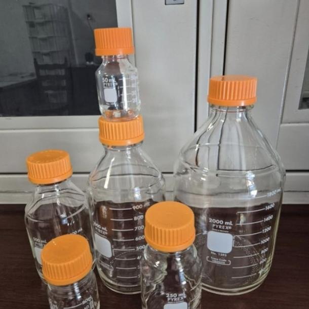 Botol Lab Asli Pyrex Usa Corning 50Ml, 100Ml, 250Ml, 500Ml, 1000Ml, 2000Ml