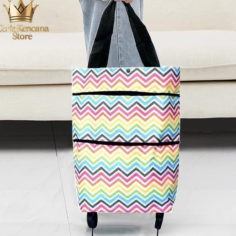 Tas Trolley Bag Lipat Roda Serbaguna Tas Belanja Tas Troli Belanja Tas Shopiing Roda