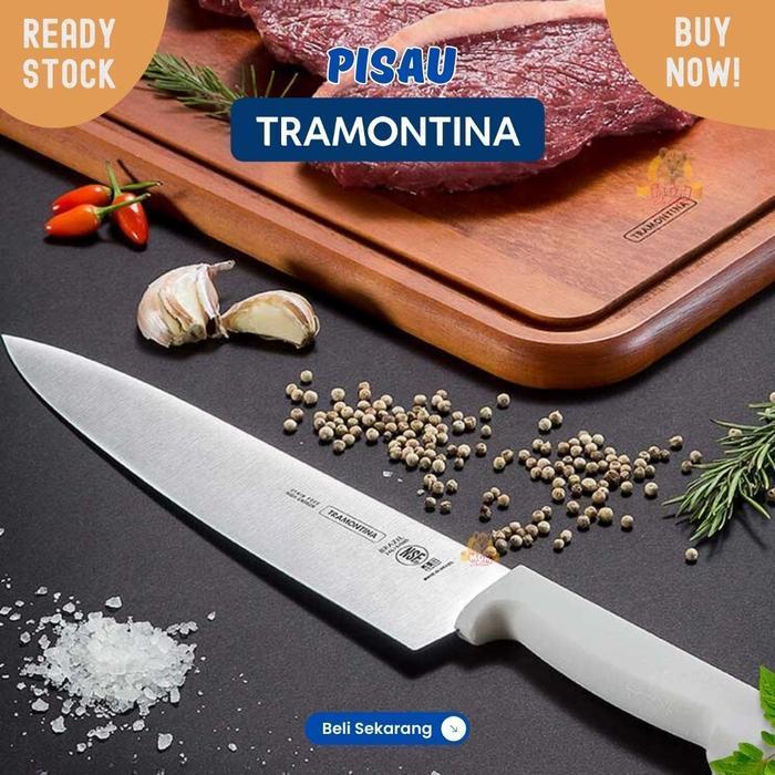 Bisa Cod - Made In Brazil Tramontina Chef Knife 8In Pisau Dapur Nsf 20Cm Press