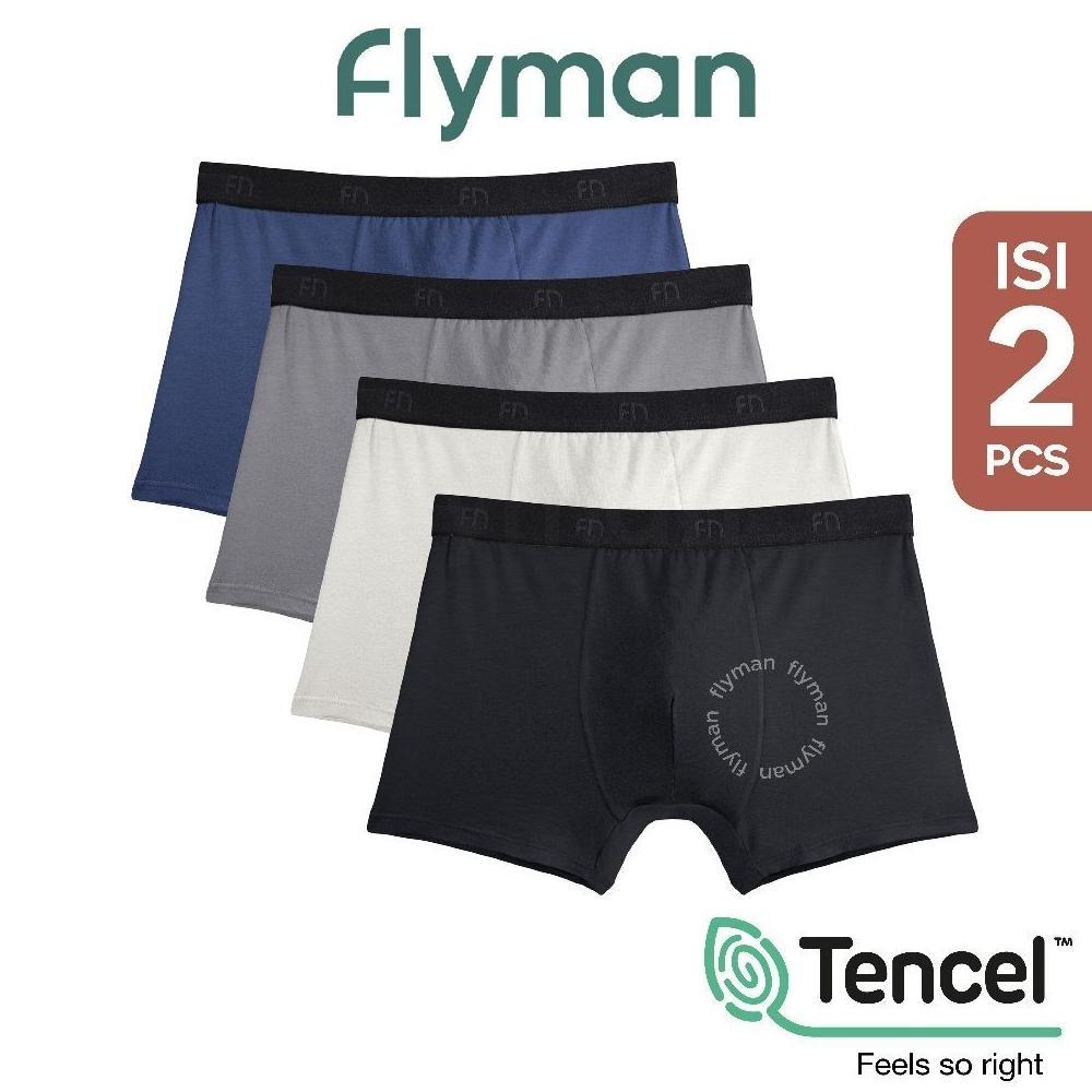 Flyman Celana Dalam Boxer Pria Tencel 2 Pcs Fm 3056