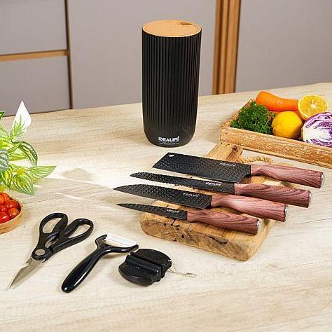 IDEALIFE Pisau Set / Knife Set - Perlengkapan Pisau Dapur Idealife KS-7001 / KS-6001