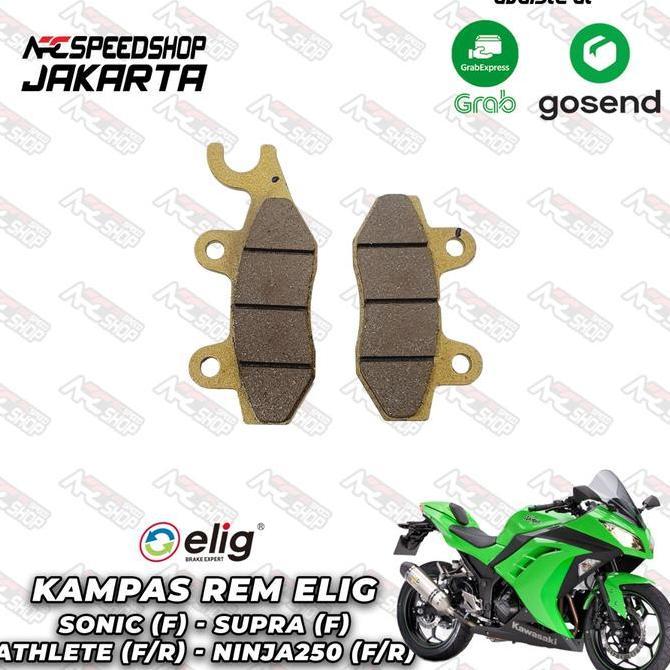 Promo Kampas rem ELIG Depan Belakang Kawasaki Ninja 250 FI kampas elig hukkizy -