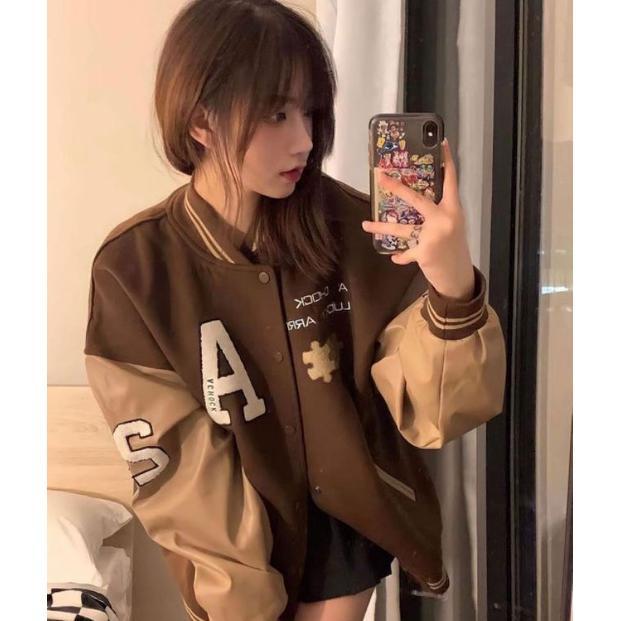 Free Ongkir Jacket Bomber Baseball A Chok Wanita - Pria Oversize | Jaket Varsity Baseball Korea | Ja