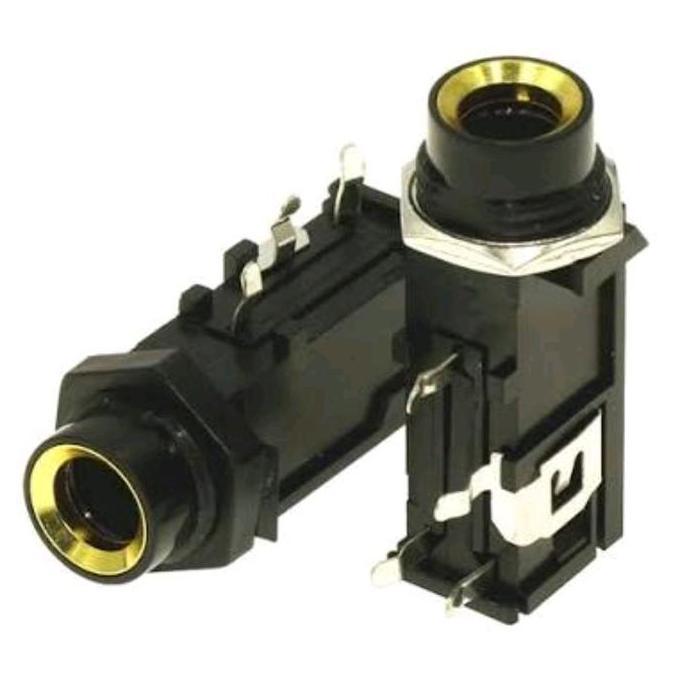 SOKET AUDIO MONO MIXER 6.5MM 6.5 MM PCB PANEL BAUT HITAM SOCKET MIC 3PIN 3 P 1/4" TRS FEMALE CHASSIS