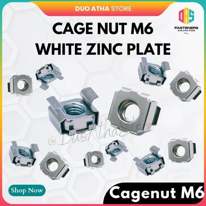 JANSIKORPS - M6 CAGE NUT MUR KANDANG MUR RACK SERVER M6 PUTIH