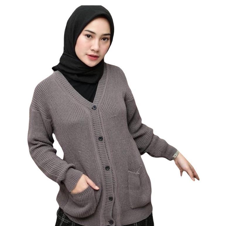 Saless Merissa Outer Cardigan Rajut  Cardigan Rajut Kancing Saku Outer Merisa Knit