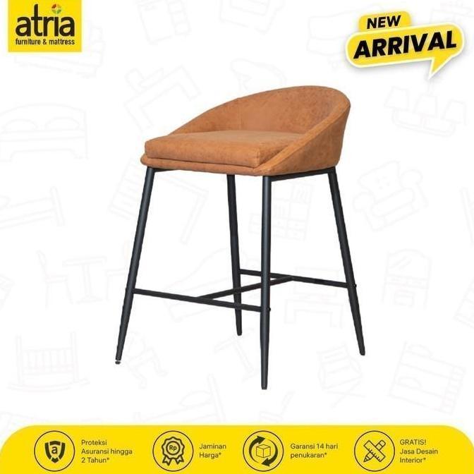 Kursi Tinggi Kursi Bar Kursi HLM Stool Atria Almar DS-8231 PU Brown