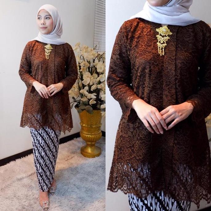 setelan dan atasan kebaya Kartini  bahan burkat moderen kebaya jumbo lamaran wisuda  Wanita Baju Pes