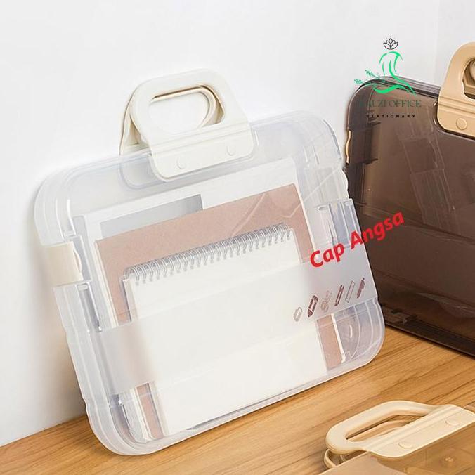 [Cap Angsa] Map Koper Simpan Dokumen Travel A4 Hardcase Anti Debu | File Folder Organizer Transparan