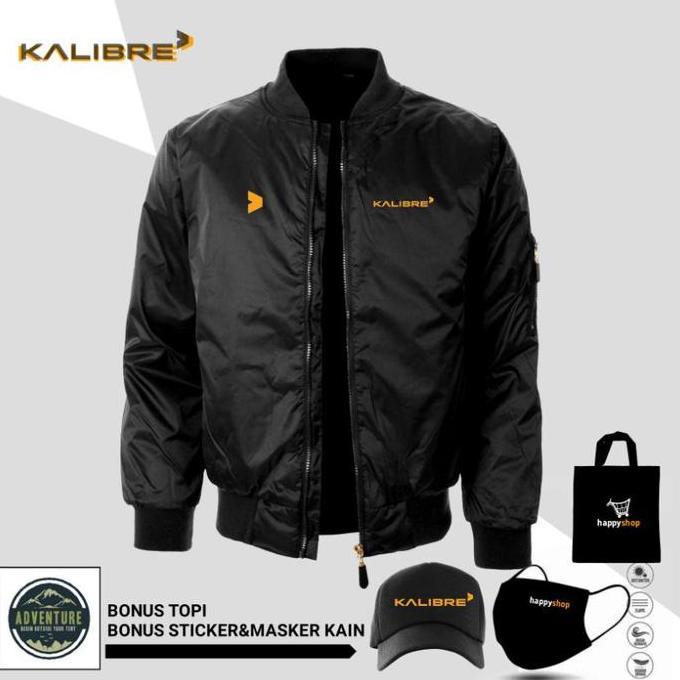 JAKET BOMBER KALIBRE WATERPROOF ANTI AIR BONUS TOPI & STIKER BS