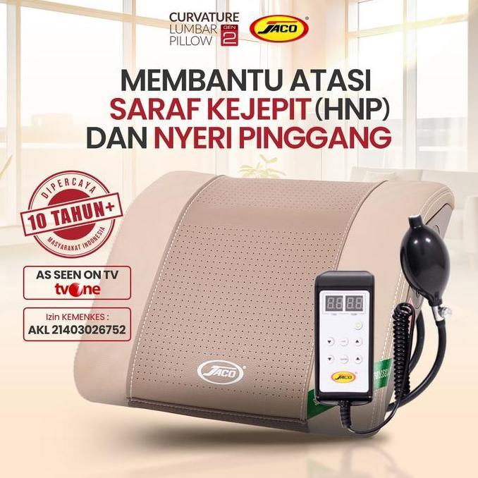 Jaco Lumbar Pillow Gen 2 Bantal Terapi Syaraf Terjepit Nyeri Tulang Belakang Terapi Sakit Pinggang