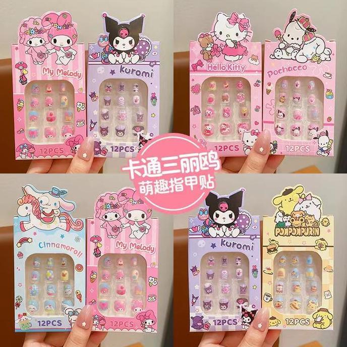 SET KUKU PALSU SANRIO MOTIF UNTUK ANAK CEWEK FAKE NAIL ART KARAKTER