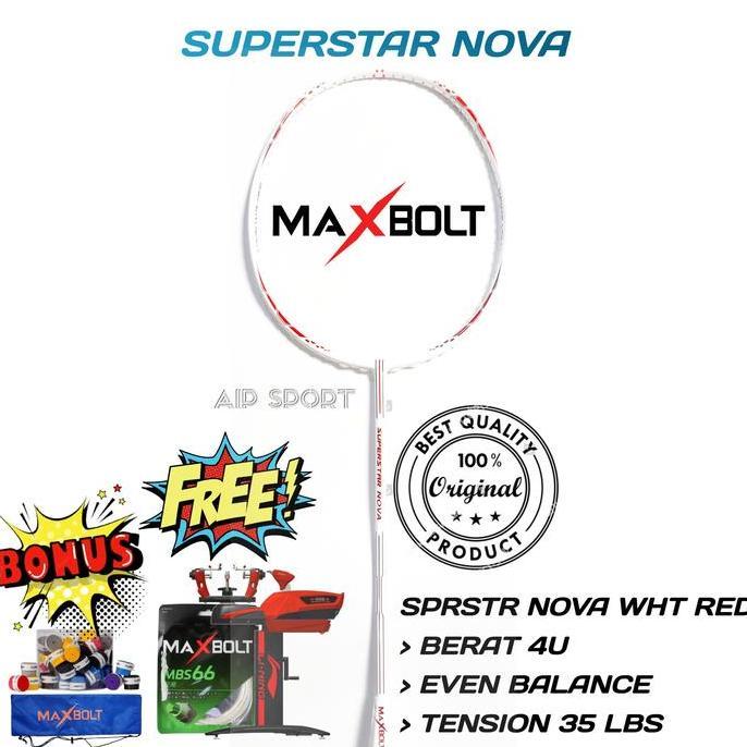Raket Badminton Maxbolt Superstar Nova 35 Lbs