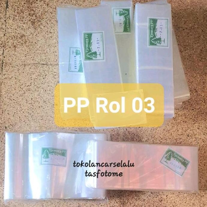 Savexz- Plastik Pp Rol Roll 4 5 6 7 8 10 12 15 Cm Tebal 03 Bening Gulung Panjang Selongsong Plastik 