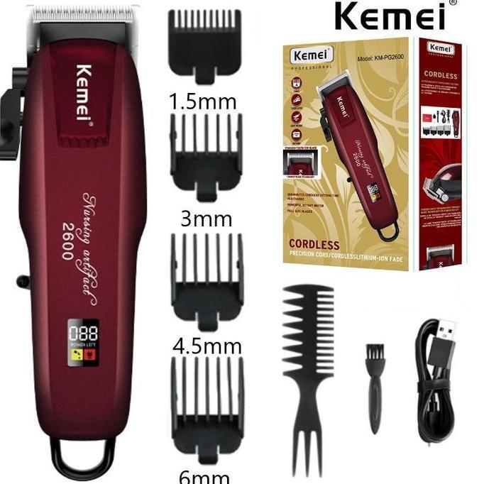 PG Alat Cukur Rambut Kemei KM PG 2600 Hair Clipper LCD Cukuran PG2600