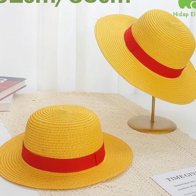 31/35Cm Topi Anyaman Topi Jerami Dewasa Luffy One Piece Topi Jerami Luffy Topi Jerami Luffy One Piec