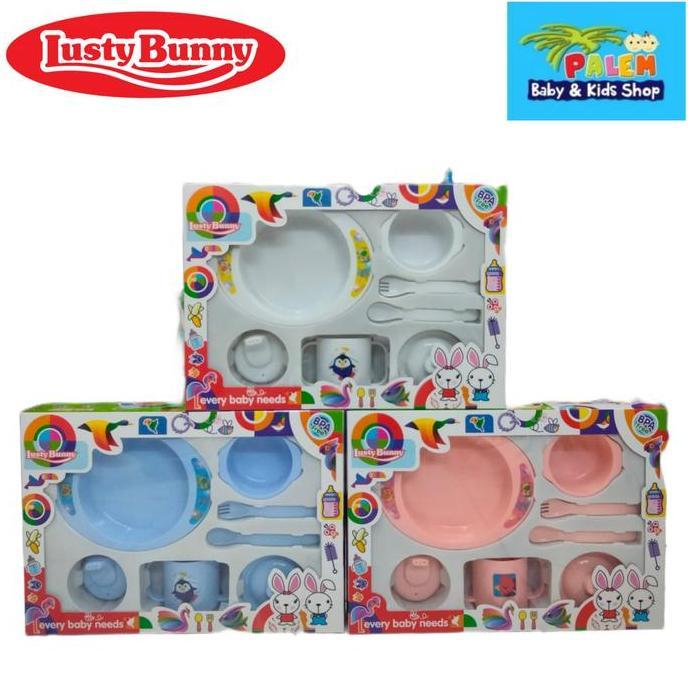 FEEDING SET 7IN1 TEMPAT MAKAN BAYI LUSTY BUNNY LB-1847 Perlengkapan