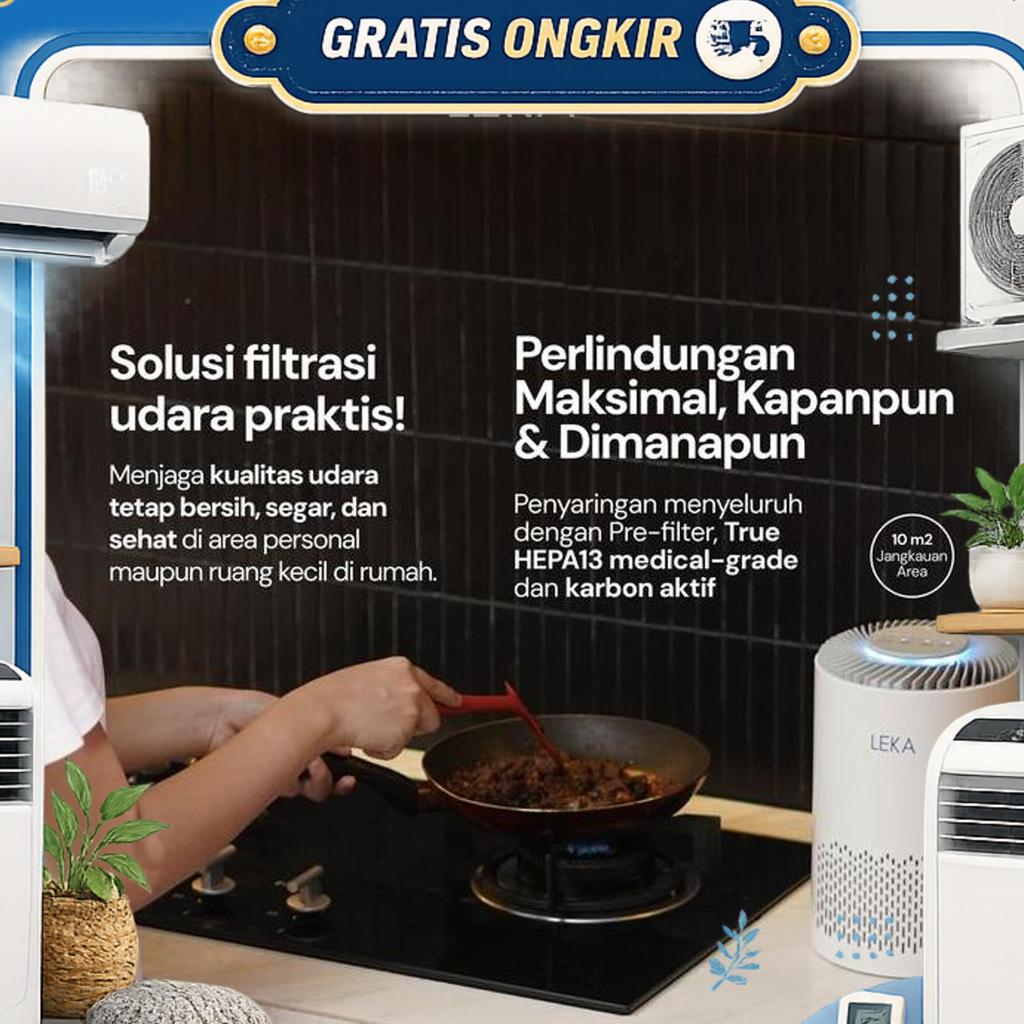 Leka - Ap7220 Desk Air Purifier - Pembersih Udara Mini Ringkas True Hepa13