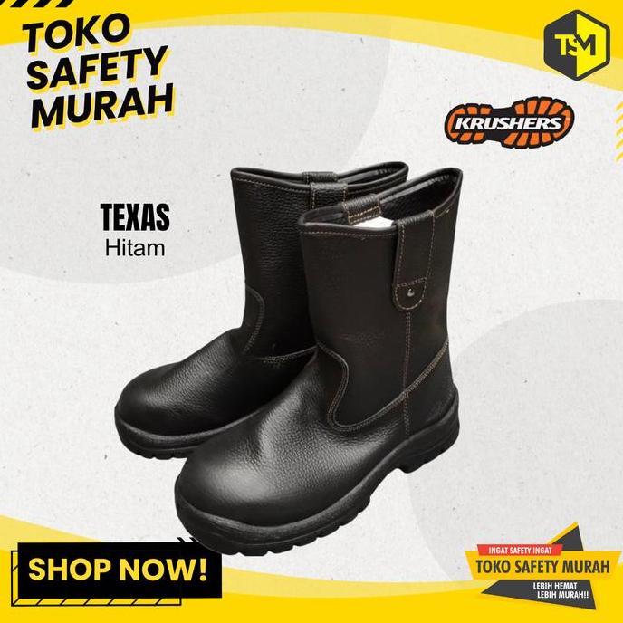 KRUSHERS TEXAS Sepatu Safety Coklat Kulit Premium, Steel Toe Cap, Sol PU Anti Slip | 3744