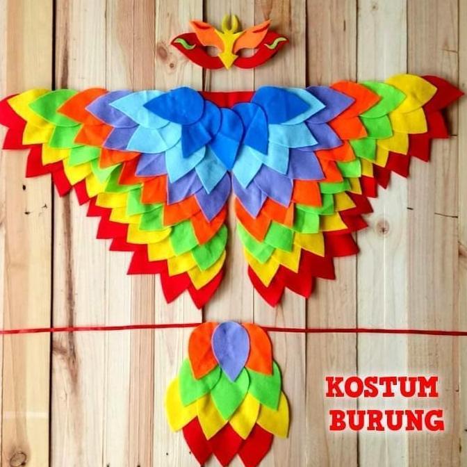 Kostum Karnaval Anak Burung Sayap Warna Warni