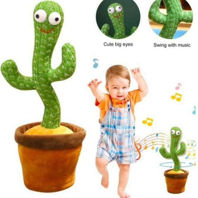 MAINAN ANAK BONEKA KAKTUS BICARA - DANCING CACTUS TOY (BISA BICARA)